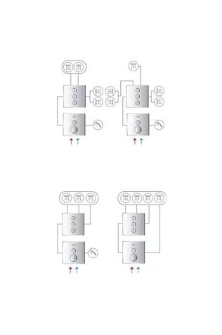 Grohe Grohtherm Smart Kontrol Üç Valfli Akış Kontrollü Termostatik Duş Bataryası 29118000